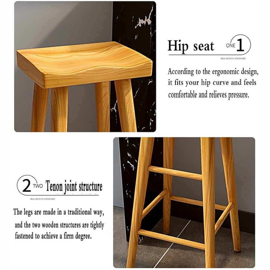 Amazon｜バースツール モダンなシンプルさ 無垢材のバー家具